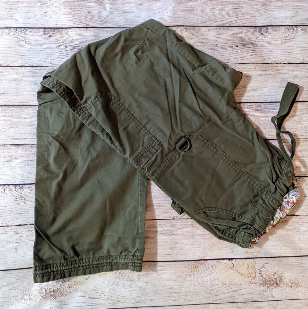 Koi Lindsey Cargo Scrub Pants, Women's LARGE TALL, Olive Green